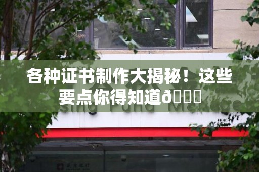 荔城各种证书制作大揭秘！这些要点你得知道😎